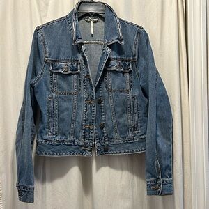 Free People blue denim jean jacket size Small